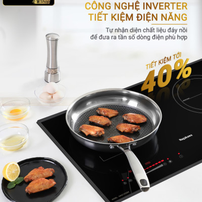 Miễn phí giao lắp toàn quốc - Bếp Âm Đôi Từ Hồng Ngoại Premium Nagakawa NAG1252M - Bảo hành 5 năm - Made in Malaysia - Hàng Chính Hãng