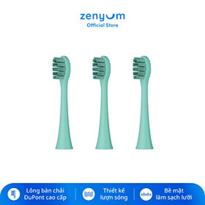 [Chính Hãng] Combo 3 Đầu Bàn Chải Điện Thay Thế Zenyum Sonic MỚI 2.0 - Công Nghệ Singapore - Xanh Mint