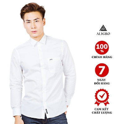 Áo Sơ Mi Dài Tay Nam Aligro màu trắng Algs096
