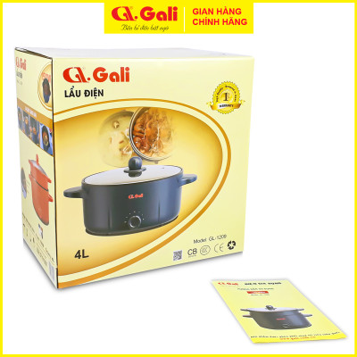 Nồi lẩu điện đa năng Gali 5 lít, nồi lẩu 1500w, chiên, xào, hấp, thân 2 lớp, hàng nhập khẩu chính hãng bảo hành 24 tháng