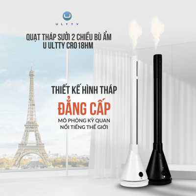 Quạt Tháp Sưởi 2 Chiều Bù Ẩm U ULTTY CR018HM - Công nghệ sưởi gốm Ceramic hiện đại - Hàng chính hãng