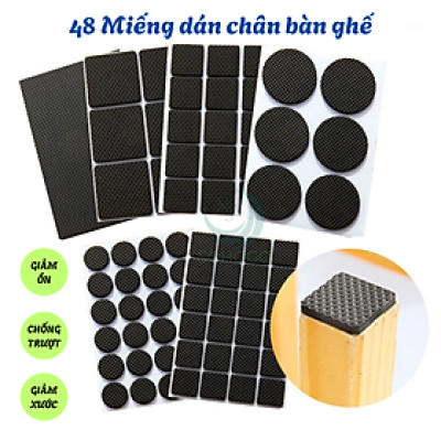 Bộ Lót Chân Nội Thất Đa Năng (48 Miếng) Miếng Lót Êm – Sàn Yên Tĩnh, Nhà Gọn Gàng Bộ Lót Chống Xước Siêu Bám – Chân Bàn Ghế “Không Làm Phiền” Chân Êm Sàn Mượt – Combo 48 Miếng Lót Nội Thất