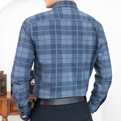 Áo Sơ Mi Nam Dài Tay Công Sở Trung Niên Anton Xanh Caro Sợi Tre Thoáng Mát, Thấm Hút Mồ Hôi - YAC130