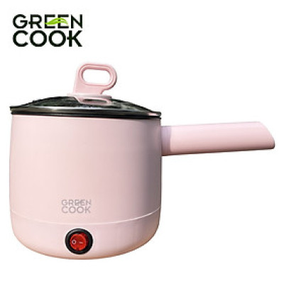 Ca điện đa năng chống dính Green Cook GCEK-05D02 600W 0.5L tiện lợi nấu mì, lẩu, đun nước, nấu cơm - Hàng chính hãng