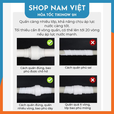 Băng Keo Vá Ống Nước Silicon Chịu Nhiệt Nóng Lạnh, Chống Thấm Nước