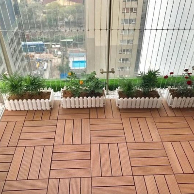 Vỉ Nhựa Lót Sàn Nhà Tắm Sân Thượng Sân Vườn 4 Nan Màu Nâu Đỏ, Dùng Để Lót Ban Công, Chống Trơn Trượt, Lắp Đặt Dễ Dàng, Hàng Chính Hãng ANKAN