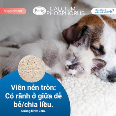 VIÊN UỐNG BỔ SUNG CANXI & PHOTPHO PET AG CHO CHÓ MÈO - CALCIUM PHOSPHORUS TABLETS [ HỘP 50v ]