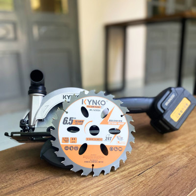Lưỡi cưa gỗ siêu mỏng cho máy pin 24 răng đường kính Ø 165mm KYNKO WL165024