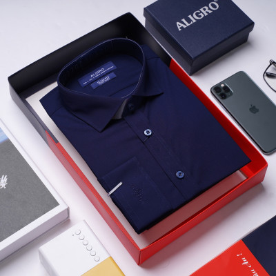 Áo sơ mi dài tay ALIGRO tím than form slimfit  ALGS173