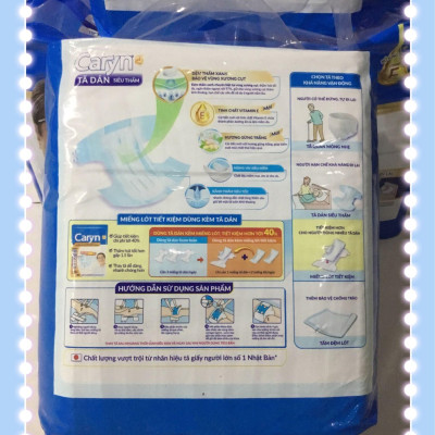 Tã Dán Người Lớn Caryn Size L 10 Miếng Vòng Hông 68 Đến 122 Cm - Bỉm Dán Người Bệnh Caryn L10 Thấm Hút