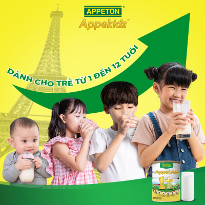 Combo 2 Sữa dinh dưỡng Appeton Appekidz 1+ dành cho trẻ 1-12 tuổi - Lon 900g