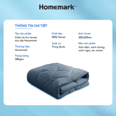 Chăn hè thu Tencel cao cấp Homemark 200x220cm, mềm nhẹ, thoáng khí, kháng khuẩn, chống dị ứng
