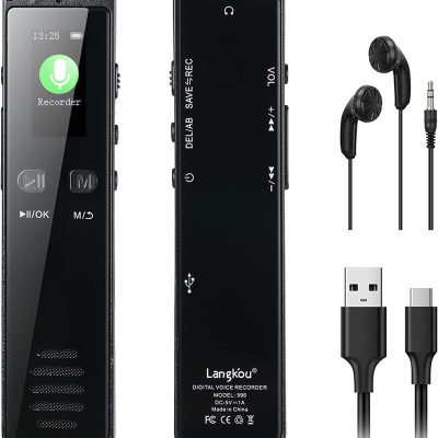 ROGTZ - Máy Ghi Âm Chuyên Nghiệp GA996 Bộ nhớ 8Gb Ghi âm sắc nét Chống ồn chủ động Loại bỏ tạp âm Kết nối Bluetooth Loa ngoài Hi-Fi Tự động lưu khi tắt máy Bảo mật tệp tin Sinh viên Nhà báo Soạn nhạc Họp hành - Hàng Chính Hãng