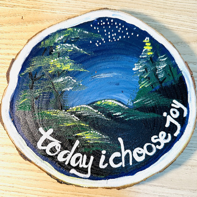 Tranh Vẽ Tay Trên Gỗ Thông Today I Choose Joy Decor Trang Trí Độc Bản Handmade