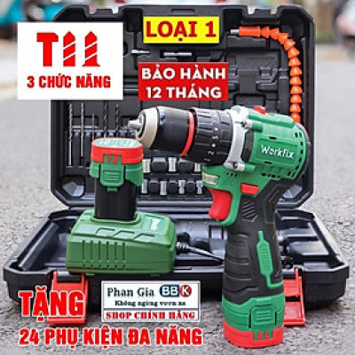 Máy Khoan Dùng Pin WORKFIX  16,8V -  Đầu Kẹp Autolook 10mm Pin 4 Cell bảo hành chính hãƞg