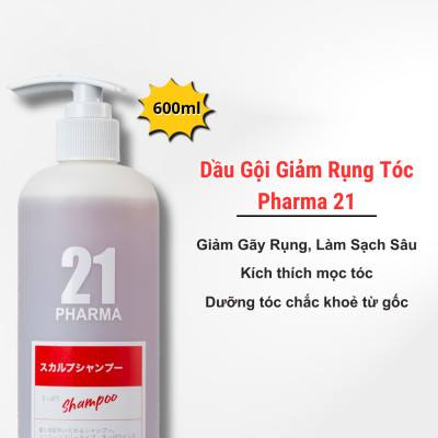 Combo Dầu Gội Giảm Rụng Tóc + Dâu Xả Dưỡng Ẩm Mêm Mượt Tóc  Pharma 21 Nhật Bản - Chai 600ml