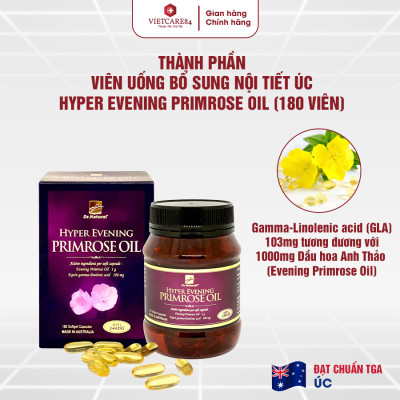 Bộ Sản Phẩm 2 Hộp Viên Uống Bổ Sung Nội Tiết Tố Nữ Úc Dr Natural Hyper Evening Primrose Oil 180 Viên- Nhập Khẩu Chính Hãng