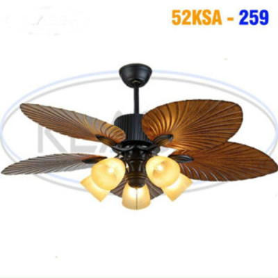 Quạt trần cánh lá cọ có 5 chao đèn Klasse - Hàng chính hãng