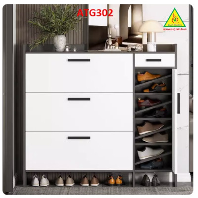 Tủ giày thông minh cánh lật, tủ giày đẹp bằng gỗ MDF ATG302