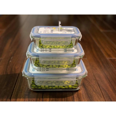 Combo 2 hộp thủy tinh tròn inochi 950ml (tiêu chuẩn Nhật Bản)