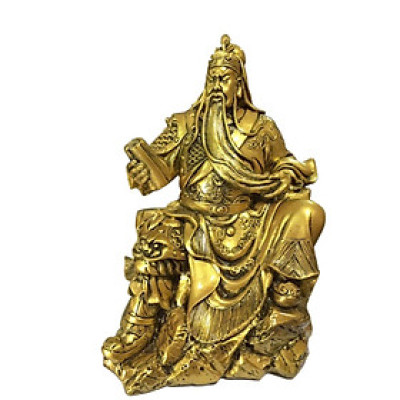 Tượng Quan công cầm sách size lớn CTQ2 22.2 x 17 x 28.7cm mạ vàng hoặc màu xanh lựa chọn