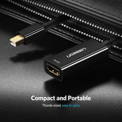 Ugreen UG40360MD112TK 25CM màu Đen Cáp chuyển đổi Mini DP sang HDMI hỗ trợ phân giải 4K x 2K - HÀNG CHÍNH HÃNG