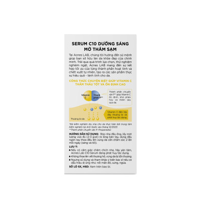 Seum VItamin C 10% dưỡng trắng mờ thâm sạm Acnes Lab C10 serum 15ml