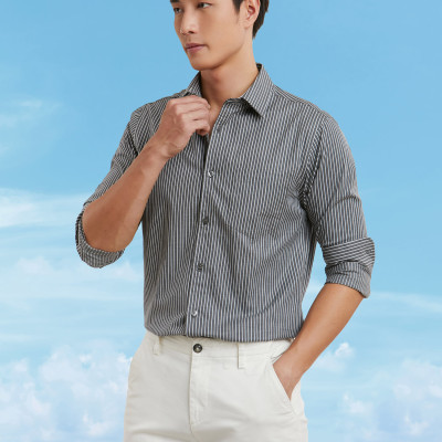 Áo Sơ Mi Sọc Tay Dài Ninomaxx Sơ Mi Phong Cách N&M 2101082