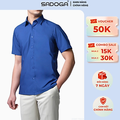 Áo Sơ Mi Nam Thấm Hút Mồ Hôi Sadoga Ngắn Tay, Nhanh Khô, Chất Liệu Cao Cấp T9004