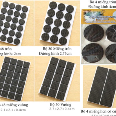 Lót chân ghế, miếng dán chống trầy, chống rung lắc bàn ghế Miếng lót kê chân giường, tủ Hình Vuông