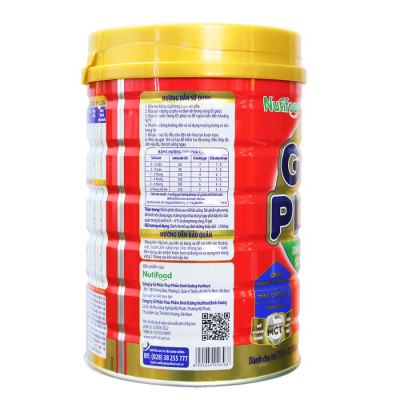2 Hộp Sữa Bột Nutifood Grow Plus+ Đỏ (900g)