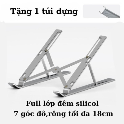 Giá Đỡ Tản Nhiệt Laptop/ Máy tính bảng/ Ipad để bàn chất liệu hợp kim nhôm loại cao cấp nhất (Giao màu ngẫu nhiên) Hút Gió Tương Thích Với Mọi Loại Laptop Đế Nhôm Gập Dành Cho Macbook Gấp Gọn Tiện Dụng - Hàng Nhập Khẩu