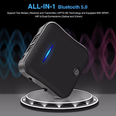 ROGTZ - Bộ Thu Phát Audio Bluetooth APTX V5.0 2 Trong 1 Chipset CSR8675 Công nghệ APTX HD Hỗ trợ SPDIF/Optical Chế độ TX/RX Kết nối đa thiết bị Pin trâu 20h Nhỏ gọn Tiện Lợi Dễ sử dụng Âm Thanh Chất Lượng Cao - Hàng Chính Hãng