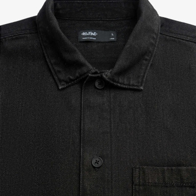 Áo sơ mi denim nam nhãn trang trí loose - RT 10S25DSH003 | ROUTINE CÀ MAU