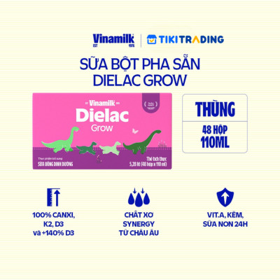 Thùng 48 Hộp Sữa Bột Pha Sẵn Vinamilk Dielac Grow 110ml