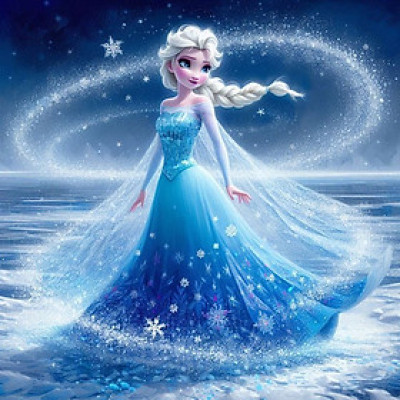 (HCM)Tranh dán tường 3d công chúa Elsa trang trí phòng bé tích hợp sẵn keo