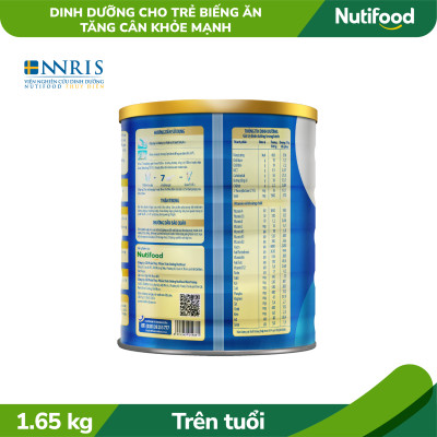 Sữa Bột GrowPLUS+ Biếng Ăn (Xanh) cho trẻ tăng cân khoẻ mạnh 2+ Lon 1,65KG