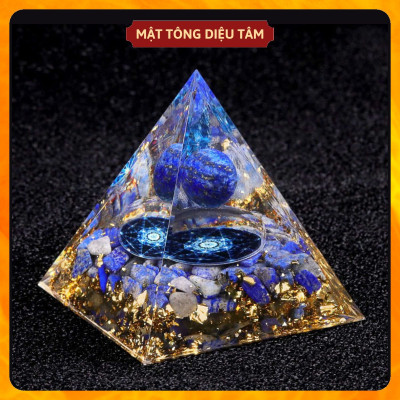 Kim Tự Tháp Thạch Anh Luân Xa Pha Lê Chakra Resin Tự Nhiên Trang Trí Phòng Thiền phong thủy thu năng lượng tốt Orgonite quà tặng