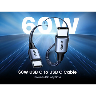 Cáp sạc và truyền dữ liệu 0.5M USB Type-C to USB Type C 60W từ máy tính ra điện thoại Ugreen 50149 - Hàng chính hãng