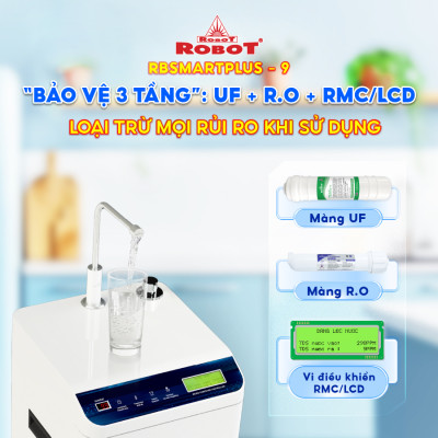 MÁY LỌC NƯỚC NÓNG THÔNG MINH ROBOT RBSmartPlus-9 - Hàng Chính Hãng