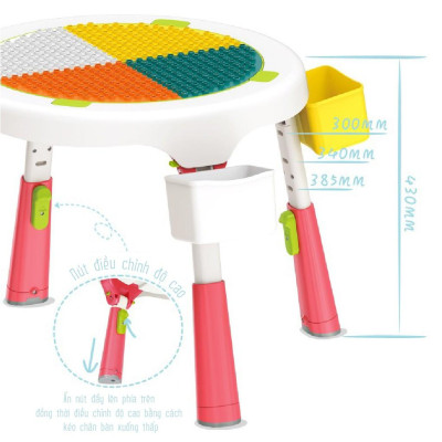 Bộ bàn ghế lắp ghép đồ chơi smoneo đa năng Toys house  1119-SM-001-88005 tặtng quà dễ thương