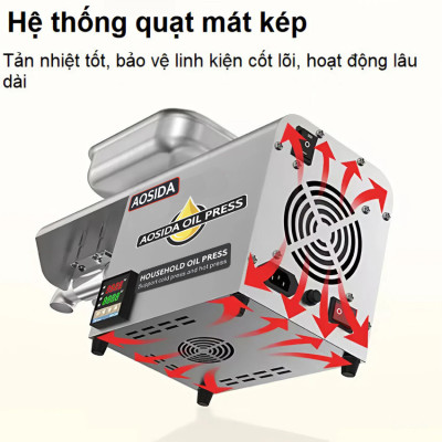 Máy ép dầu thực vật nóng và lạnh dùng trong gia đình thương hiệu Anh Quốc cao cấp AOSIDA A250 - Hàng Nhập Khẩu