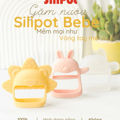Gặm nướu cho bé từ sơ sinh SILIPOT BEBE mềm, chất liệu platinum silicone, an toàn cho bé, không BPA, chịu nhiệt 250 độ