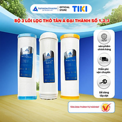Bộ 3 Lõi Lọc Thô 1-2-3 Tân Á Đại Thành Dùng Cho Máy Lọc Nước RO Hàng Chính Hãng