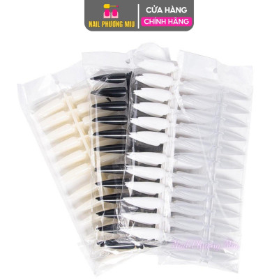 Vỉ Móng Mẫu 240 Móng Form Nhọn Tập Vẽ Tập Sơn, Nhựa Cao Cấp, Phù Hợp Học Viên Và Thợ Làm Nail, Gói 10 Vỉ 24 Móng Nữ