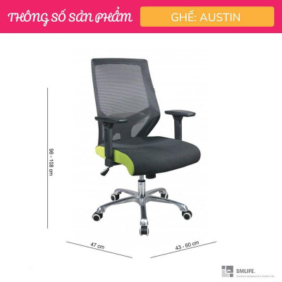 Ghế xoay văn phòng cao cấp SMLIFE Austin