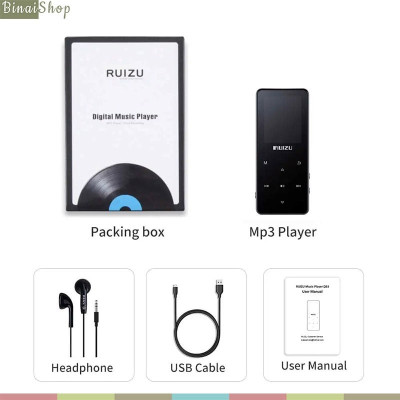 Máy Nghe Nhạc MP3 Bluetooth Ruizu D51 Bộ Nhớ Trong 8GB Cao Cấp - Hàng Chính Hãng