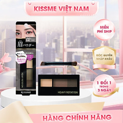 Bột Kẻ Lông Mày Chống Trôi Màu Sắc Tự Nhiên Kissme Heavy Rotation (Hộp 3 Khay Màu)