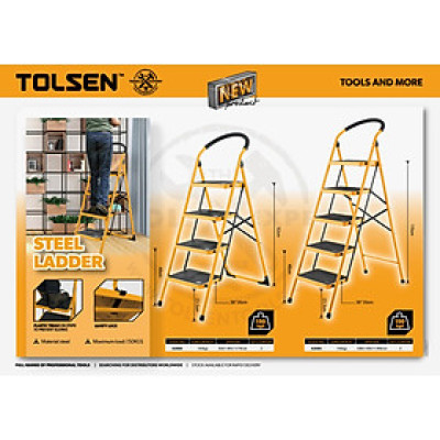 THANG THÉP 4 TẦN , 5 TẦN 150KG,  TOLSEN 62684, 62685 - HÀNG CHÍNH HÃNG