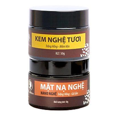 Bộ dưỡng trắng và đánh bay mụn Wonmom ( 1 Kem nghệ tươi + 1 Mặt nạ nghệ )